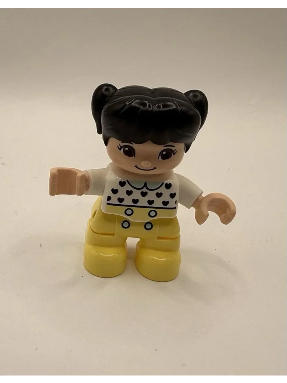 Lego Duplo Girl Asian White Shirt Yellow Pants Pigtails Daughter